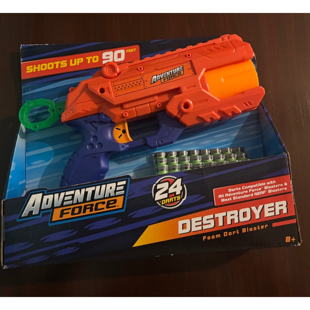 Unopened Nerf Adventure Force Destroyer Foam Dart Booster 24 Darts Up to 90 Feet